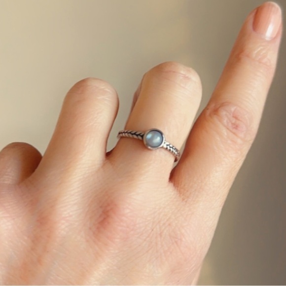 Sterling Silver Dainty Labradorite Ring - Picture 4 of 12